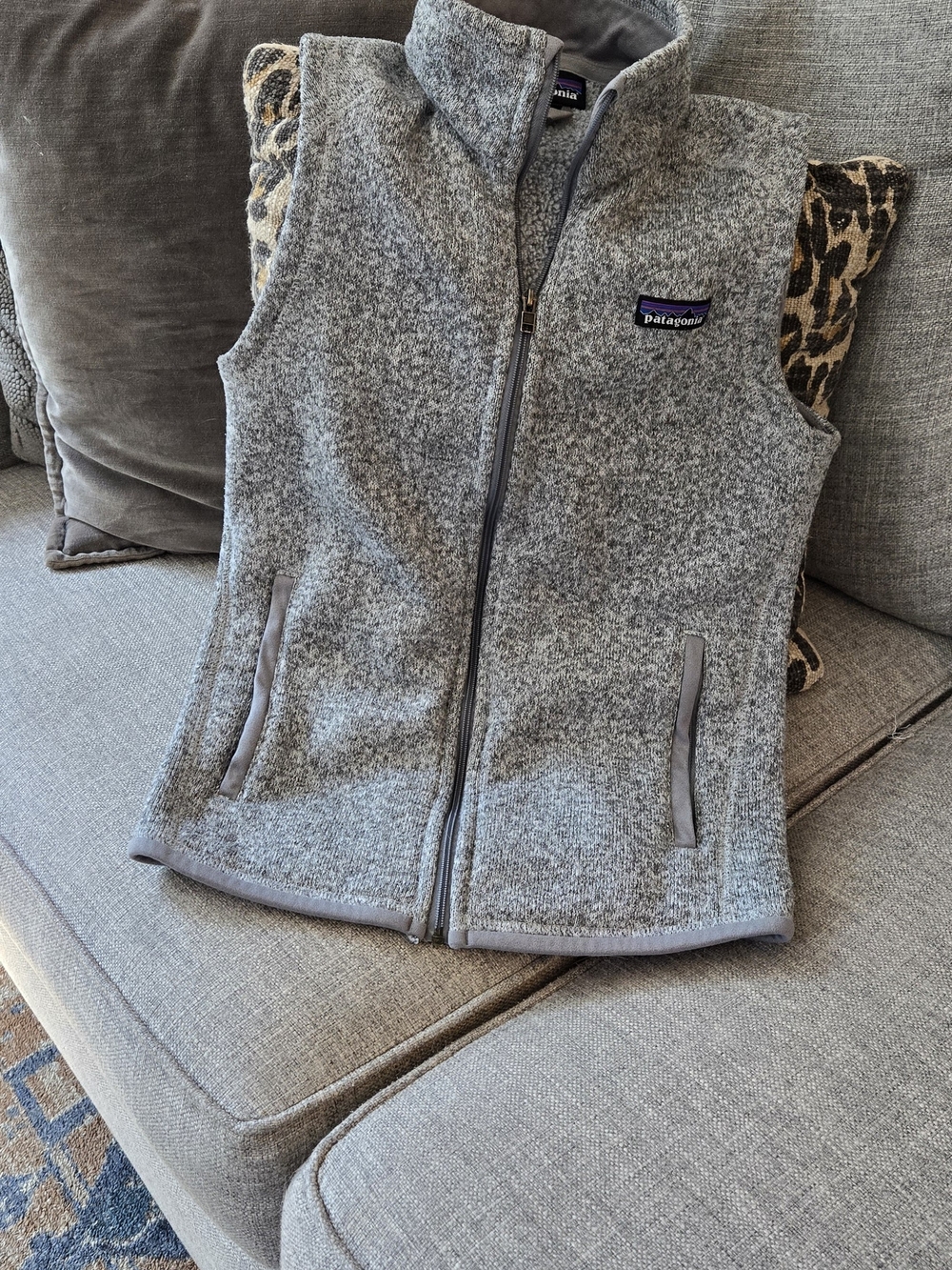 Patagonia Womens XS Heather Gray Full-Zip Fleece Vest